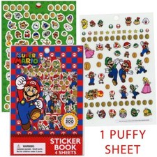 Super Mario 4 Sheet Sticker Book with Puffy Stickers, 300 Stickers