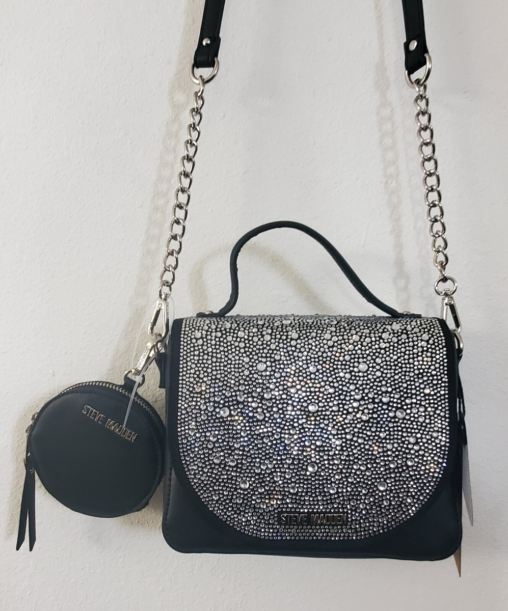 Steve Madden BMelodie Stone Bag - Black w/clip on coin purse