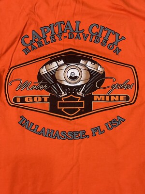 2011 Harley Davidson I Got Mine Mens T-Shirt Capital City Tallahassee Orange L
