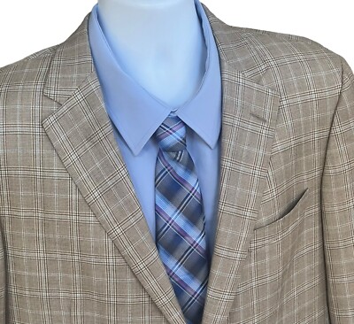 Samuelsohn Cashmere Silk Blazer 44R J.P. Tilford Italian Sport Coat Plaid