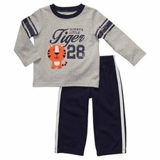 CARTER'S BOYS OUTFIT - SET 2 PCS TRACKSUIT 6 MONTHS - PANTS  LONG SHIRT TIGER