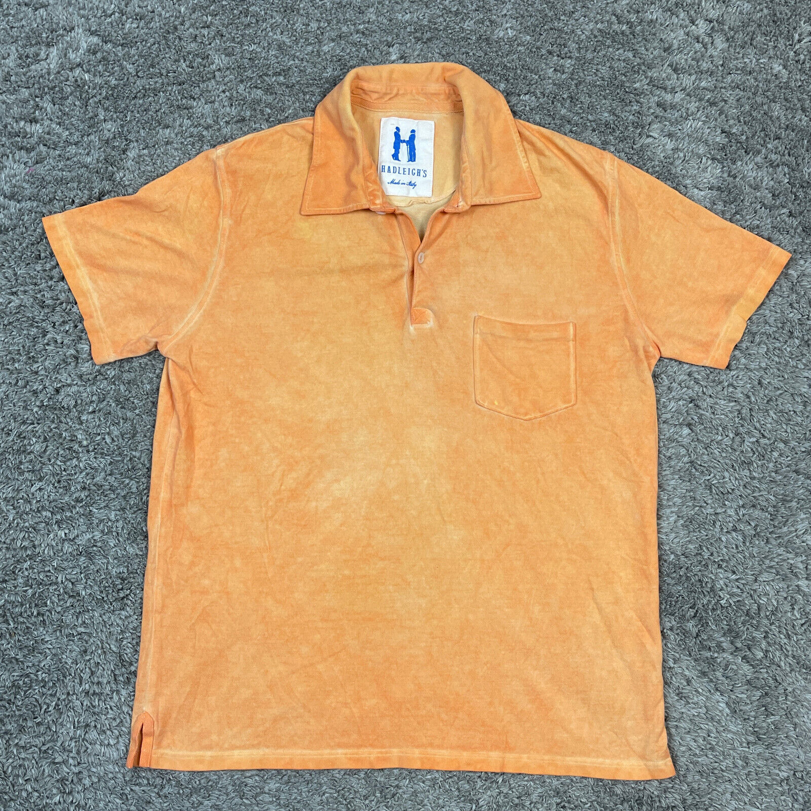 Hadleighs Polo Shirt Size Medium Orange Made in I… - image 1