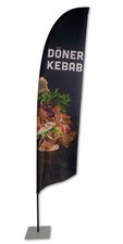 Döner Kebab BEACHFLAG Gerade 270 *inkl. bedruckter Fahne und Maststange*