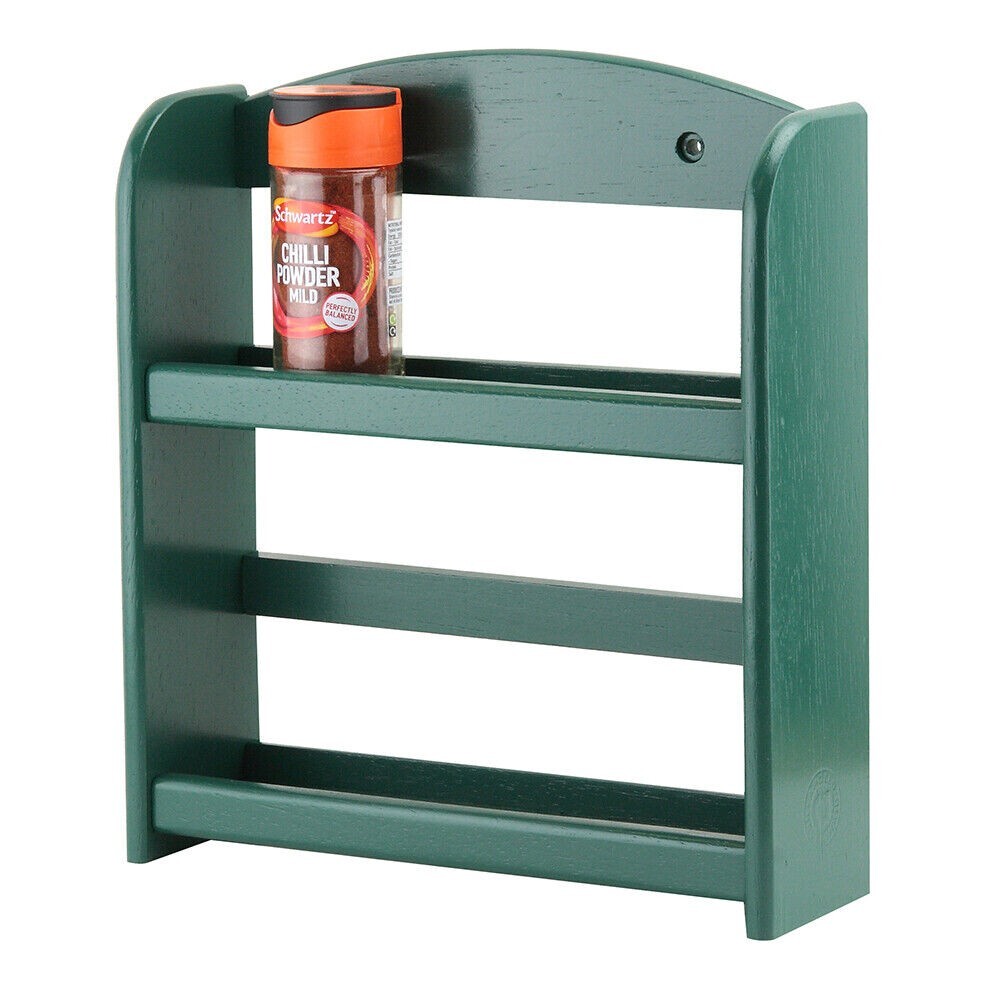 Green/Grey/Cream/Beech Spice Rack 2 Tier Wooden Holder Kitchen Storage ...