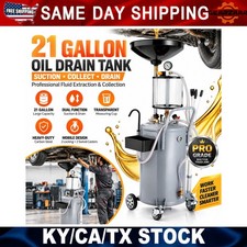 21 Gallon Waste Oil Drain Tank Portable Oil Drain Container Air Operated Drainer