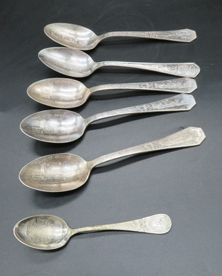 Lot 6- 1933 A Century of Progress Spoons Chicago Fort Dearborn Hall of Science