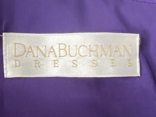 VTG 90s DANA BUCHMAN DRESSES Size 10 100% SILK Purple Maxi Shift Lined Classic - Picture 5 of 19