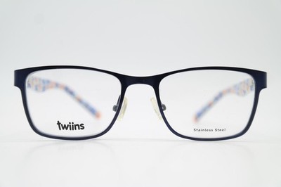 twinns TWHK39 FRANCE Kids Eyeglasses Oval Blue Orange Metal Acetate New
