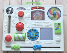 VTG 1973 Fisher Price Activity Center Baby Toddler Crib Busy Board no straps
