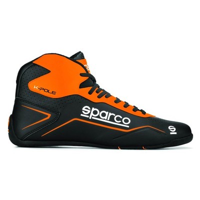 Sparco K-Pole Rennkart Schuhe Stiefel Schwarz/Orange Schnürsenkel