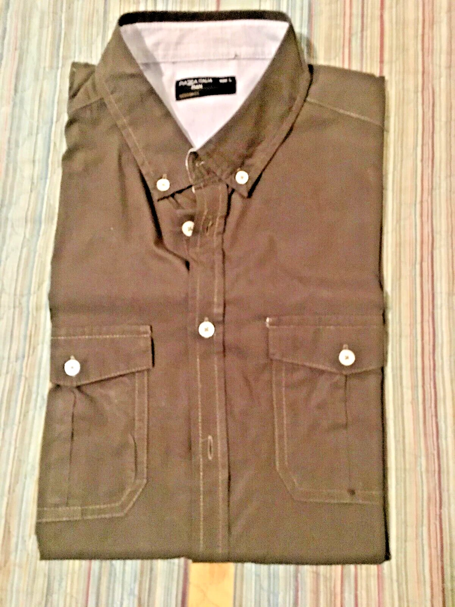 Camicia Lunga 5X Geometrica Marrone Chiaro Nero Harbor Bay