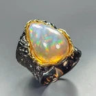 Beautiful fire 8 ct AA Natural Opal Ring 925 Sterling Silver Size 7 /R469645