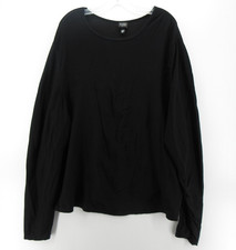 Eileen Fisher Top Women 1X Plus Black Shirt Pullover Boxy Minimalist Lagenlook
