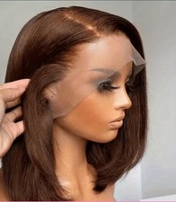 Lace Front Human Hair Straight Bob Wig Free-P...