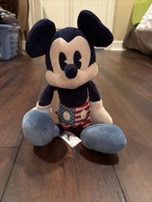 Disney Parks Exclusive Mickey Mouse Plush USA Americana Tush Tag Red White Blue