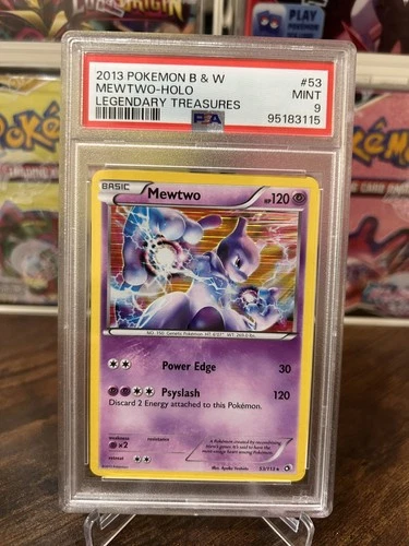 2013 POKEMON B&W LEGENDARY TREASURES #53 MEWTWO HOLO PSA 9 MINT