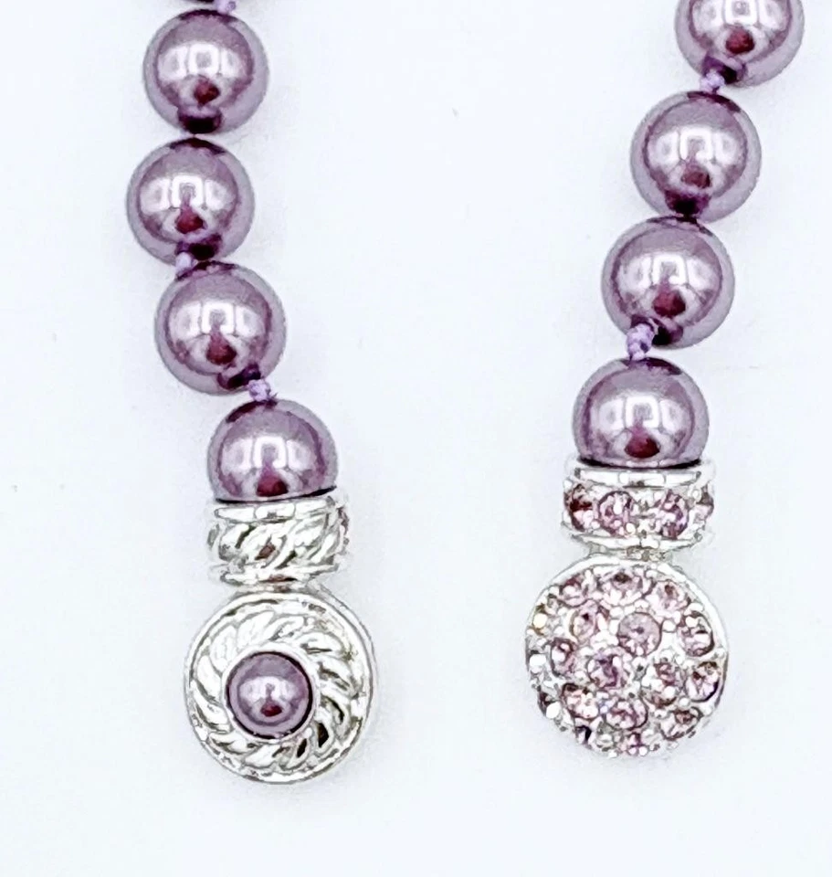 Juego de 2 collar y pulsera Nolan Miller púrpura imitación perlas de sabiduría nuevo sin etiquetas Foto 3 de 4