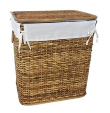 Cesto Porta Biancheria Vimini Rattan  Cm 51X36X57 H Con Fodera