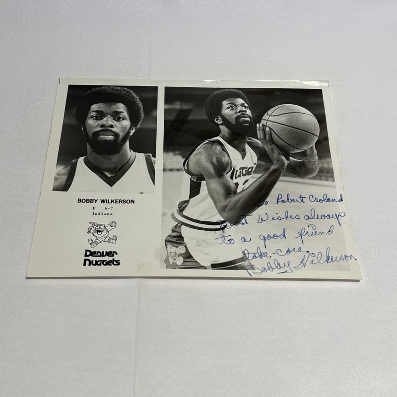 8x10 Press Photo Bobby Wilkerson Autograph - Denver Nuggets B&W