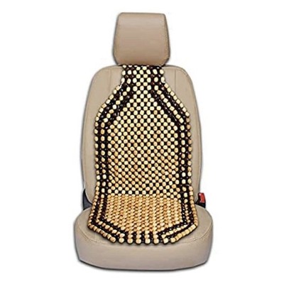 Zone Tech Beaded Seat Cover Natural Wooden Beads Seat Cushion for Cars (Tan)