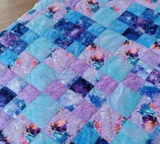 Little Girl's Quilt, Disney "Frozen", 33.5"x 43" Faux Sherpa Fur Border/Back