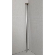Vintage Boye Size 10 Aluminum Straight Knitting Needles Silver Pair Preowned