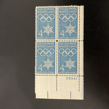 USPS Scott #1146 Plate Block 1960 VIII Olympic Winter Games 4c MNHOG