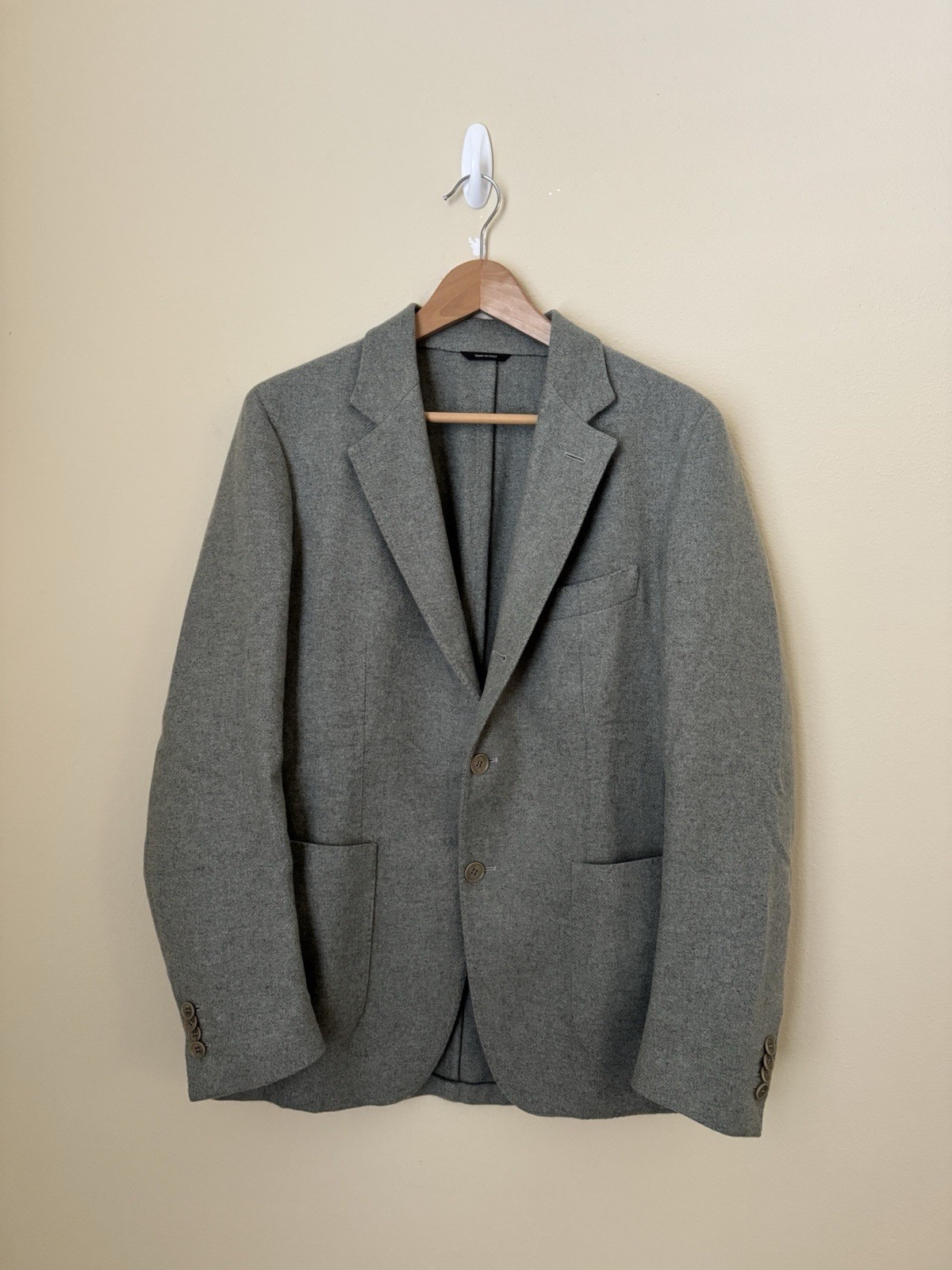 Loro Piana 100percent Baby Cashmere Knit Blazer Jacket Grey 48