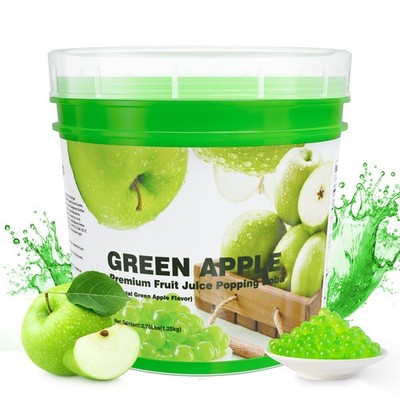 T&Tea Bursting Green Apple Popping Pearls Boba tea Desserts Toppings 2.76 lbs