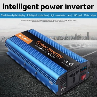 Convertisseur de puissance onde sinuso?dale DC 12V vers AC 220V parfait pour le - Photo 1/4