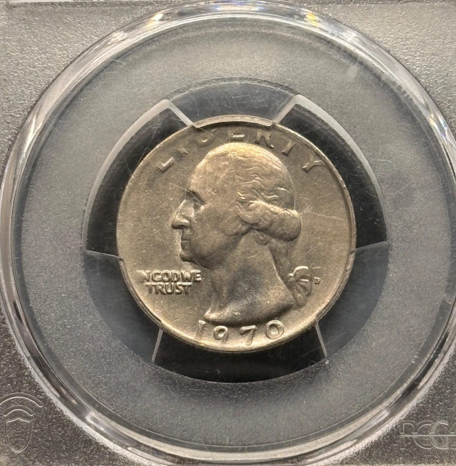 1970-D Mint Error Washington Quarter, Struck on Dime Stock PCGS XF 45 - Image 2 of 4