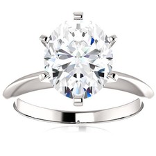 VVS 2 Ct Oval Moissanite Solitaire Engagement...
