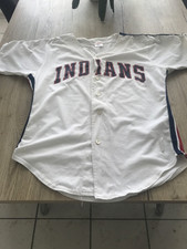 Indians Baseball Jersey Rawlings – Adult Medium – Weiß L-XL ELASTISCH
