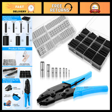 380 Pcs Non-Insulated Butt Connectors Kit with 400 Pcs Heat Shrink Tubing  Crim