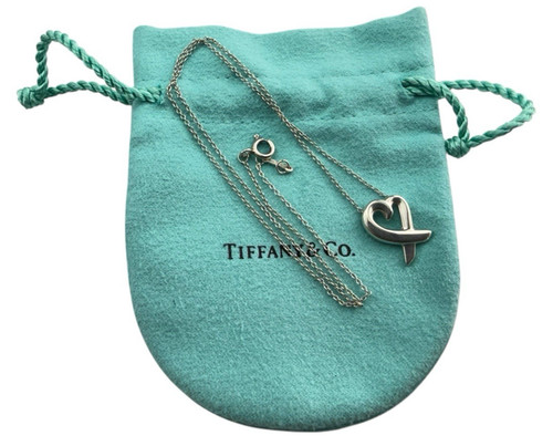 Tiffany & Co Paloma Picasso Loving Heart Necklace Pendant 16" Silver 925 W POUCH