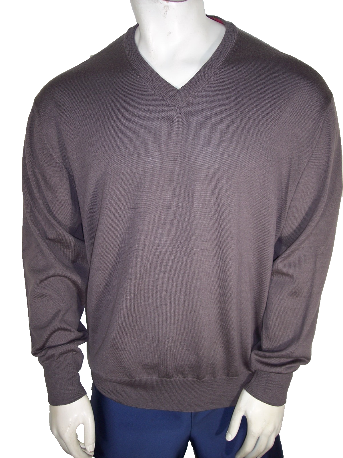 NEW G-MAC by Kartel XXL Grey Wool V-Neck Sweater Kartel Logo