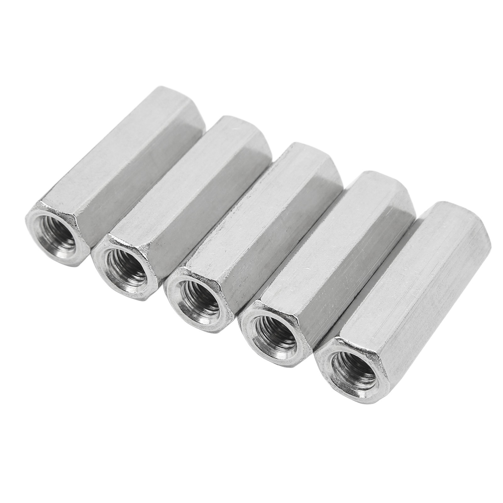 5 Pcs Hex Coupling Nut M12x1.75 L60mm 304 Stainless Steel Hex Coupling Nuts Thre