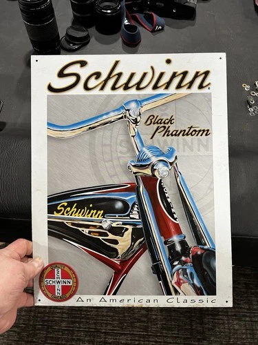 Rare Vintage Schwinn Phantom REAL Franchised Dealer Tin Sign Bike Bicycle