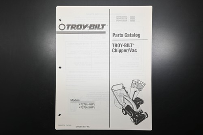 #ad Troy Bilt 1901573 Chipper Vacuum Models 47278 47279 Parts Catalog $19.99