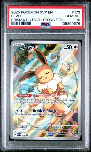 2025 Pokémon Eevee 173 SVP Prismatic Evolutions ETB PSA 10