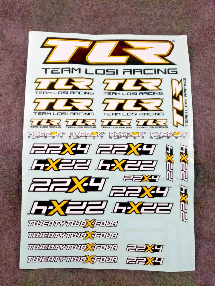 Team Losi 22x-4 horizon hobby Decal Sticker Sheet uncut 4 missing 1:10..(C6B4) - Image 3 of 4