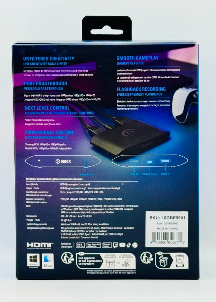 ELGATO HD60 X 1080p60 HDR10 External Capture Card for PS5 & XBOX - NEW SEALED - Image 4 of 4