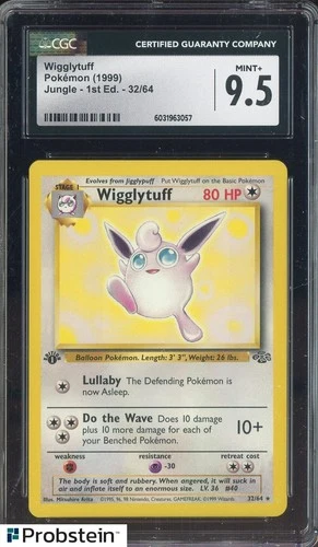 1999 Pokemon Jungle 1st Edition Wigglytuff #32/64 CGC 9.5 MINT+