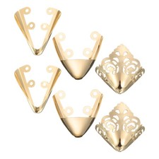 3Pairs High Heel Toe Protection Metal Shoes Pointed Cap Cover Gold Tone
