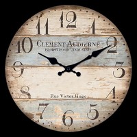 10-16 Inch Vintage Retro Distressed Wood Grain Wall Clock Silent