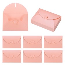 6.1x4.1 Inch Mini Card Envelopes, 20Pcs Cute Cards with Heart Clasp, Pink