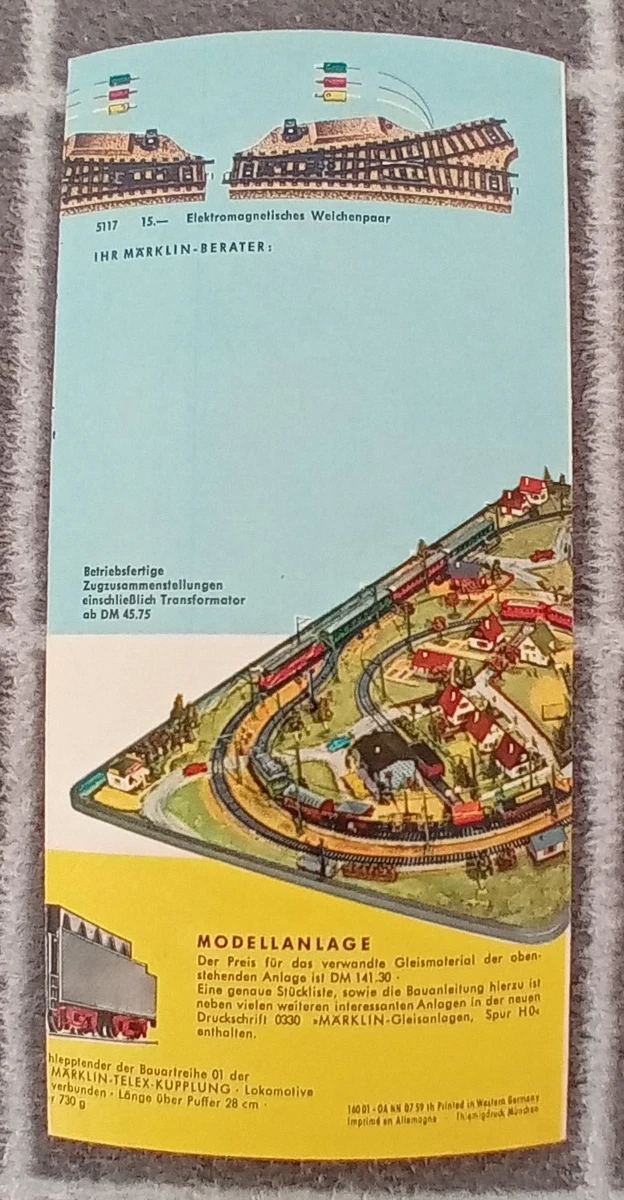 Märklin H0 Werbe-Flyer / Prospekt von 1959 / OANN 07 59  th  / TOP / Original