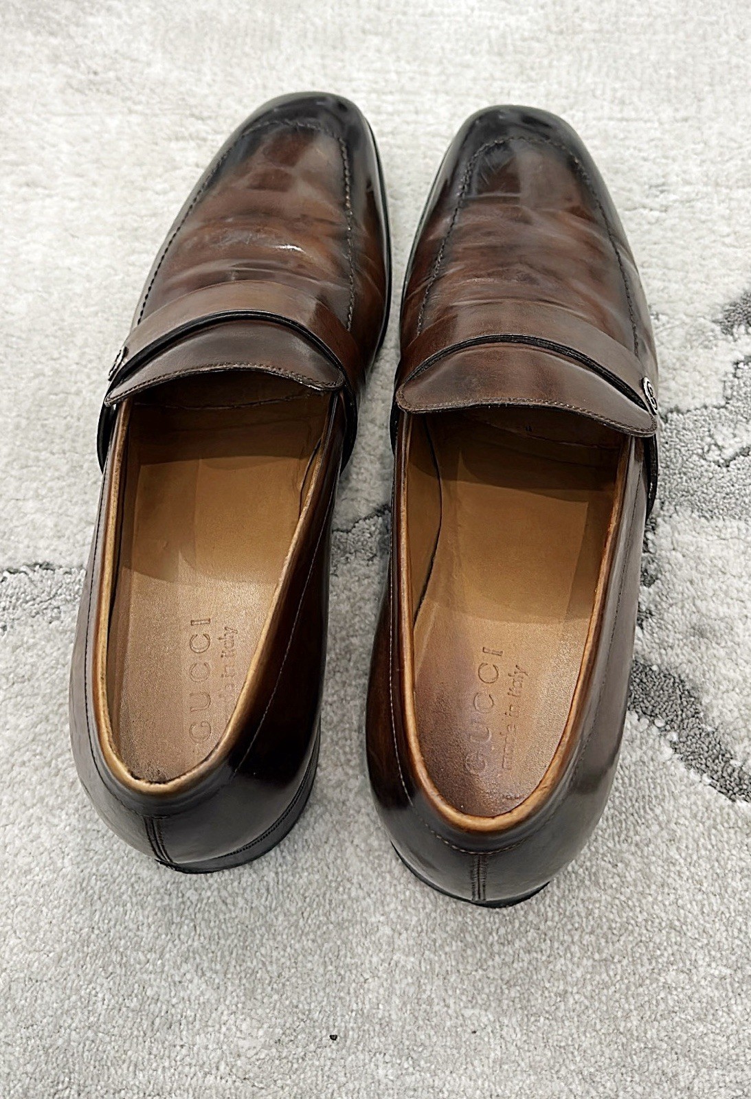 Authentic Gucci Interlocking G Brown Leather Mens… - image 5