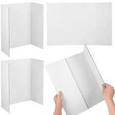 4 Pcs Cardboard Sheets Trifold Display Boards for Presentations Folding Poster