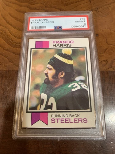 1973 Topps Franco Harris Pittsburgh Steelers #89 PSA 8